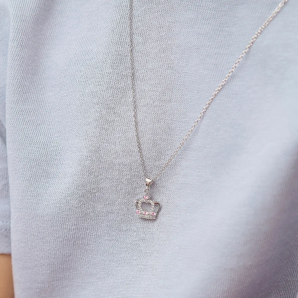 Queen for a Day Crown Kids / Children's / Girls Pendant/Necklace - Sterling Silver