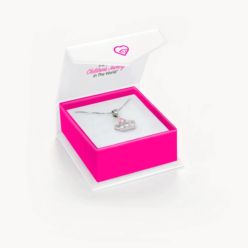 Queen for a Day Crown Kids / Children's / Girls Pendant/Necklace - Sterling Silver