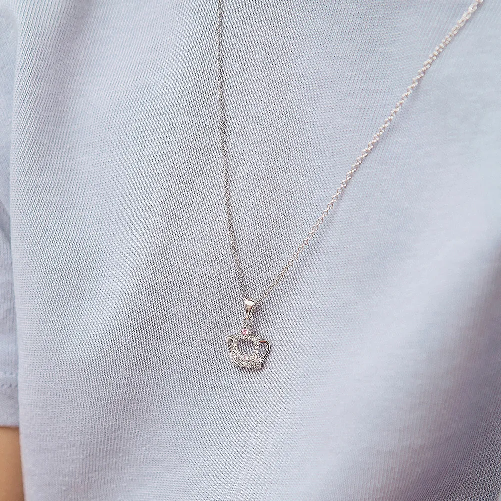 Queen for a Day Crown Kids / Children's / Girls Pendant/Necklace - Sterling Silver