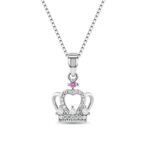 Queen for a Day Crown Kids / Children's / Girls Pendant/Necklace - Sterling Silver