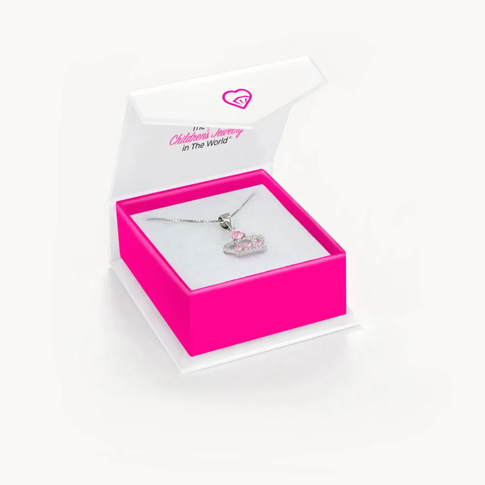Queen for a Day Crown Kids / Children's / Girls Pendant/Necklace - Sterling Silver