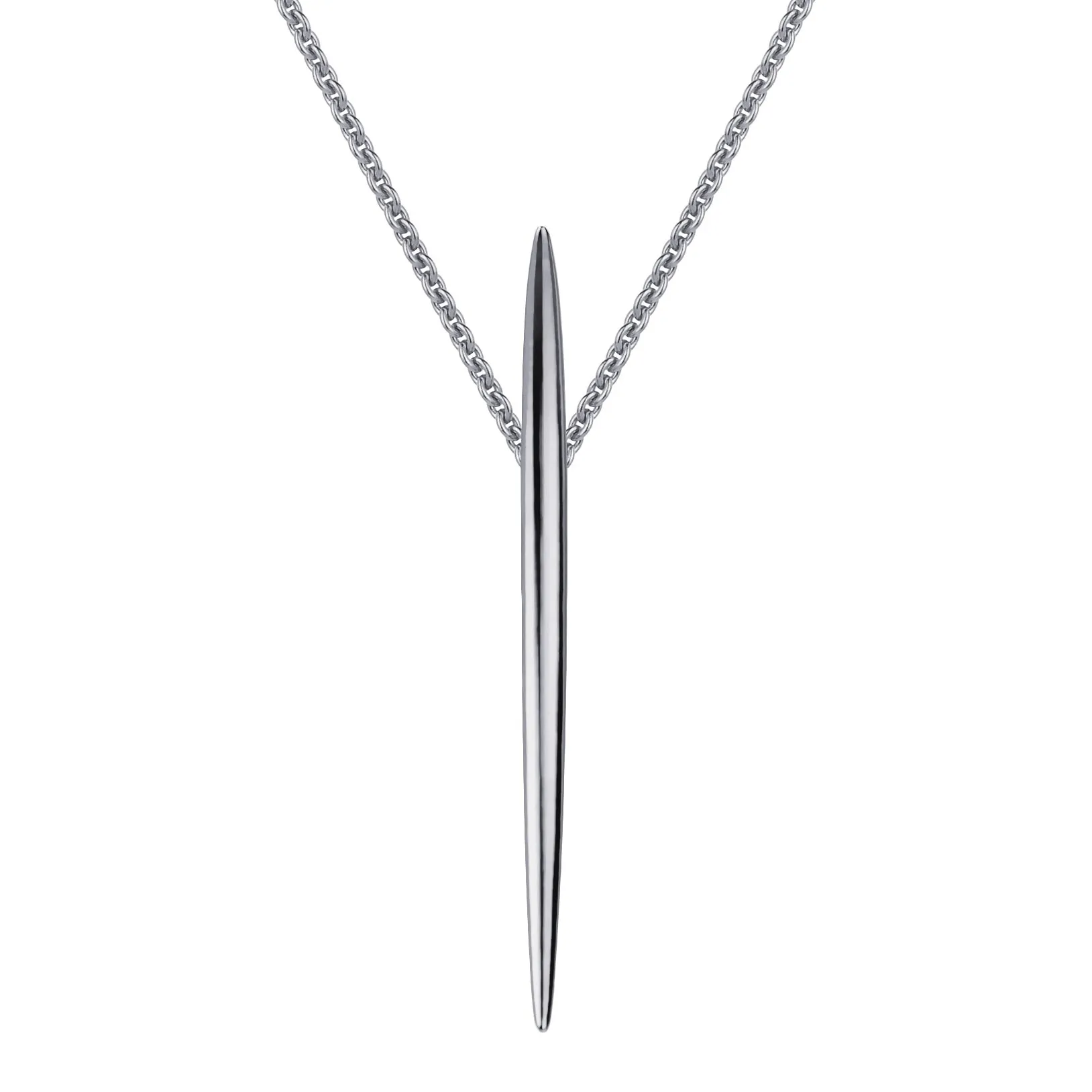 Quill Long Pendant - Silver