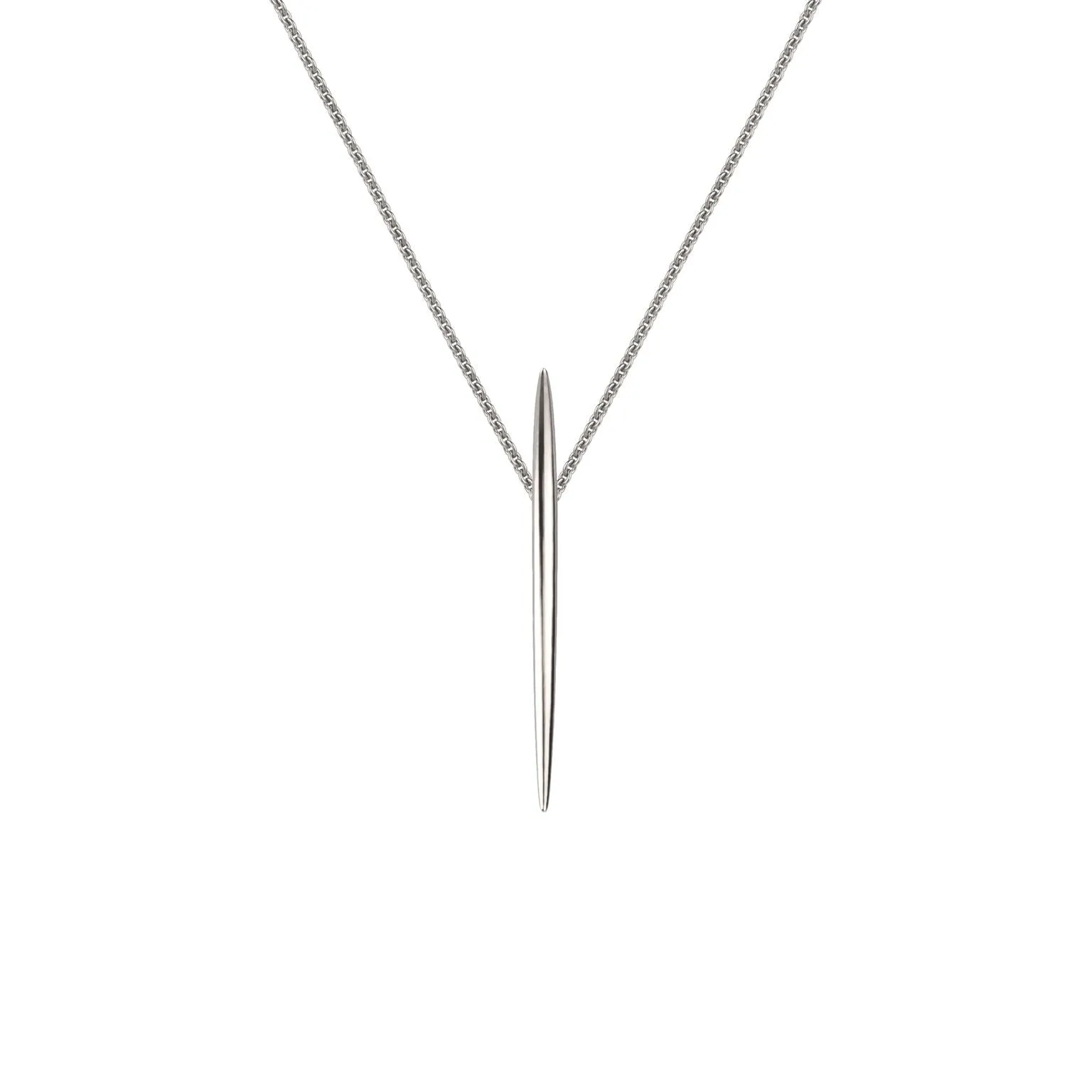 Quill Long Pendant - Silver