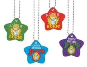 "Happy Birthday Jesus" and "A Star Is Born" Dog Tags