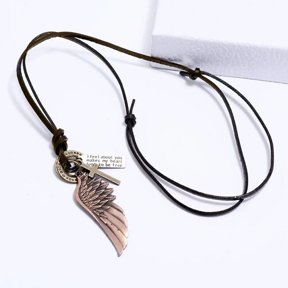 "Wing Pull Leather" Necklaces