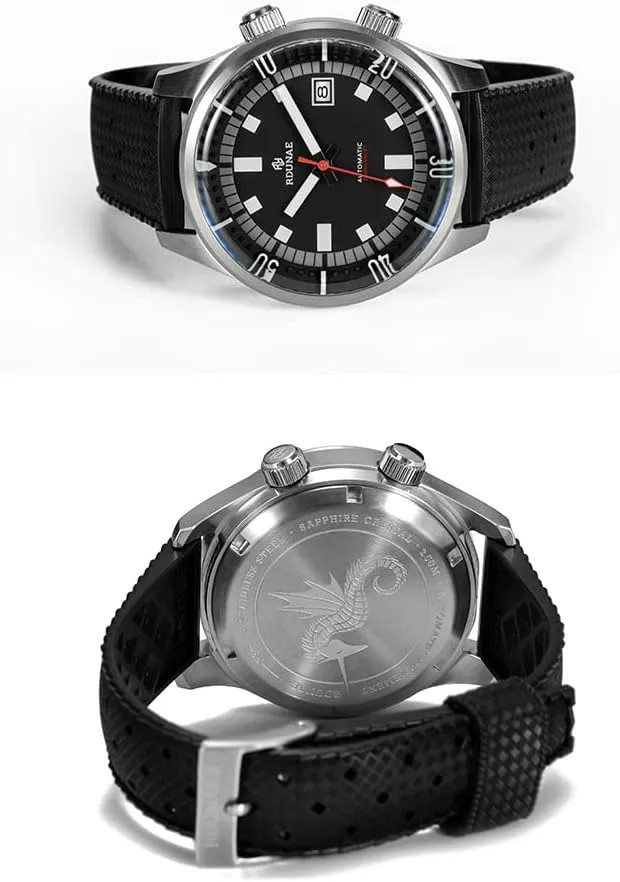 RDUNAE/RETANGULA R3 43mm Men's Automatic Mechanical Watch Luxury Sapphire Glass Stainless Steel Diving Wristwatches