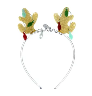 Reindeer Antlers Glitter Gold Headband