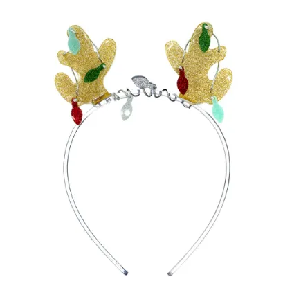 Reindeer Antlers Glitter Gold Headband