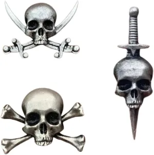 Retro Gothic Punk Skull Brooch - Skeleton Enamel Pins, Cross Sword Daggers for Men & Women