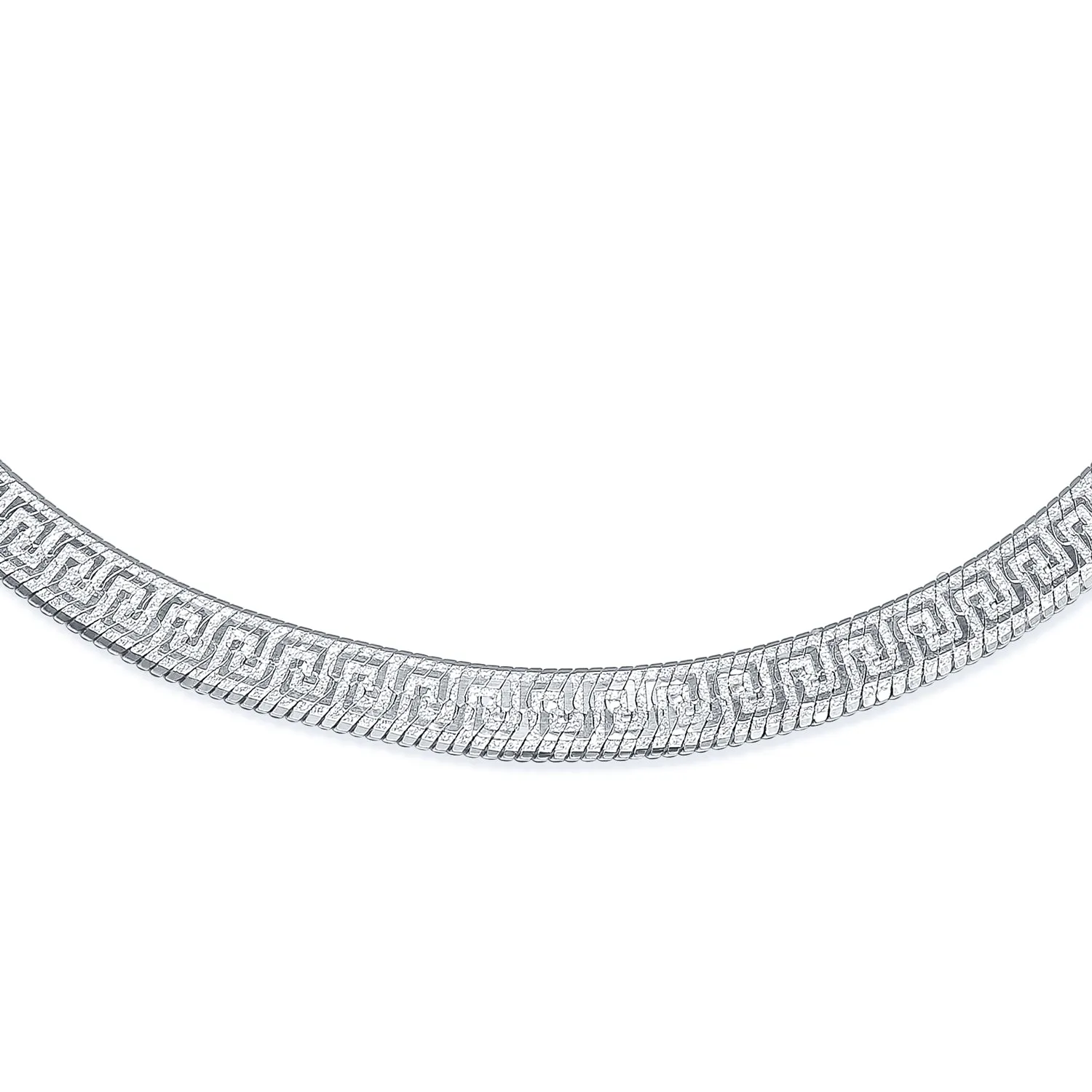 Reversible Greek Key Sterling Silver Collar Necklace or Bracelet Nickel-Free Italy