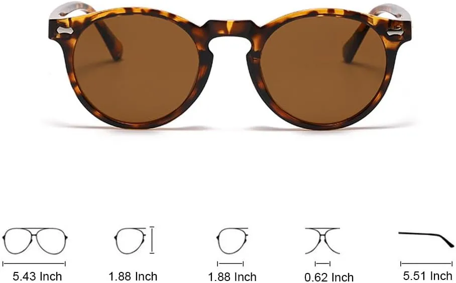 Ridering Retro Polarized Round Sunglasses for Women Men,Classic Round Sunglasses UV Protection for Outdoor Wear