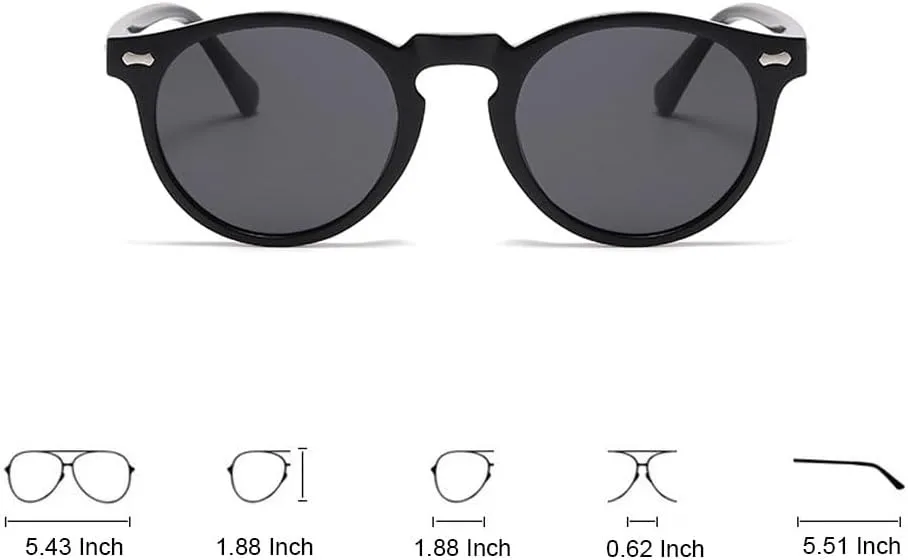 Ridering Retro Polarized Round Sunglasses for Women Men,Classic Round Sunglasses UV Protection for Outdoor Wear