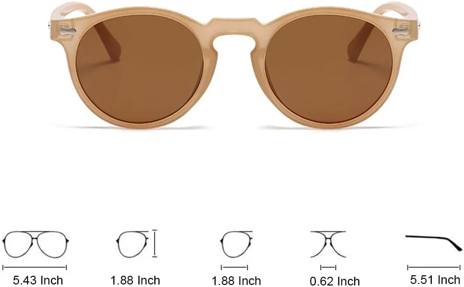 Ridering Retro Polarized Round Sunglasses for Women Men,Classic Round Sunglasses UV Protection for Outdoor Wear