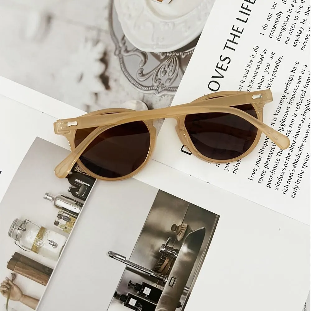 Ridering Retro Polarized Round Sunglasses for Women Men,Classic Round Sunglasses UV Protection for Outdoor Wear