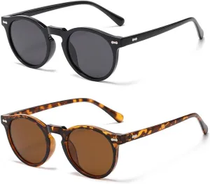Ridering Retro Polarized Round Sunglasses for Women Men,Classic Round Sunglasses UV Protection for Outdoor Wear