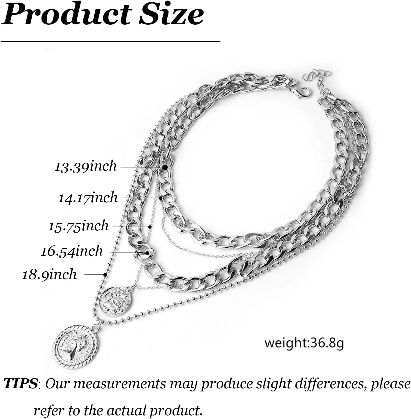 Roe Dolph Layered Necklaces for Women Trendy Gold Necklace Stack Layering Gold Necklaces Coin Cuban Chain Pendant Necklace Gold Jewelry