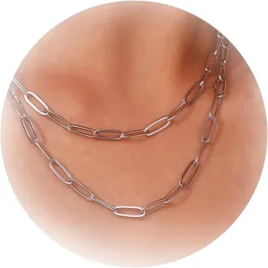 Roe Dolph Paperclip Chain Necklace for Women Gold Link Chain Necklace Trendy Layered Necklace Minimalist Choker Necklaces Jewelry Gift