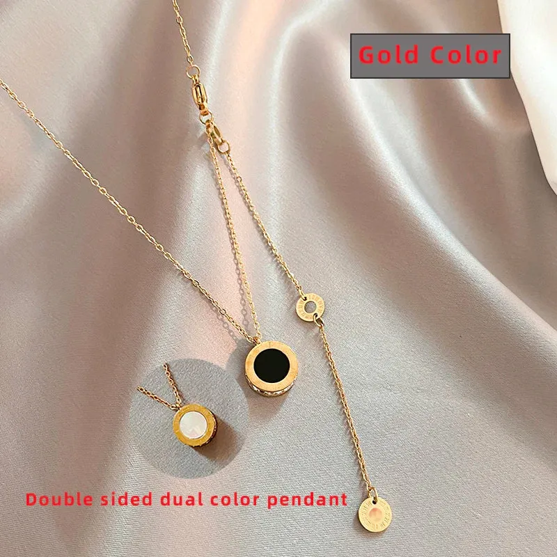 Roman Digital Wafer Pendant Necklace