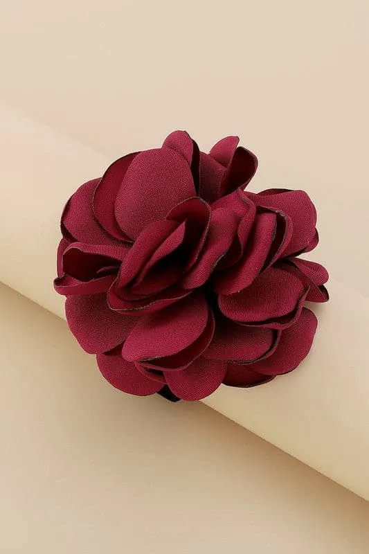 Romantic Black Velvet With Rose Choker and Wristlet