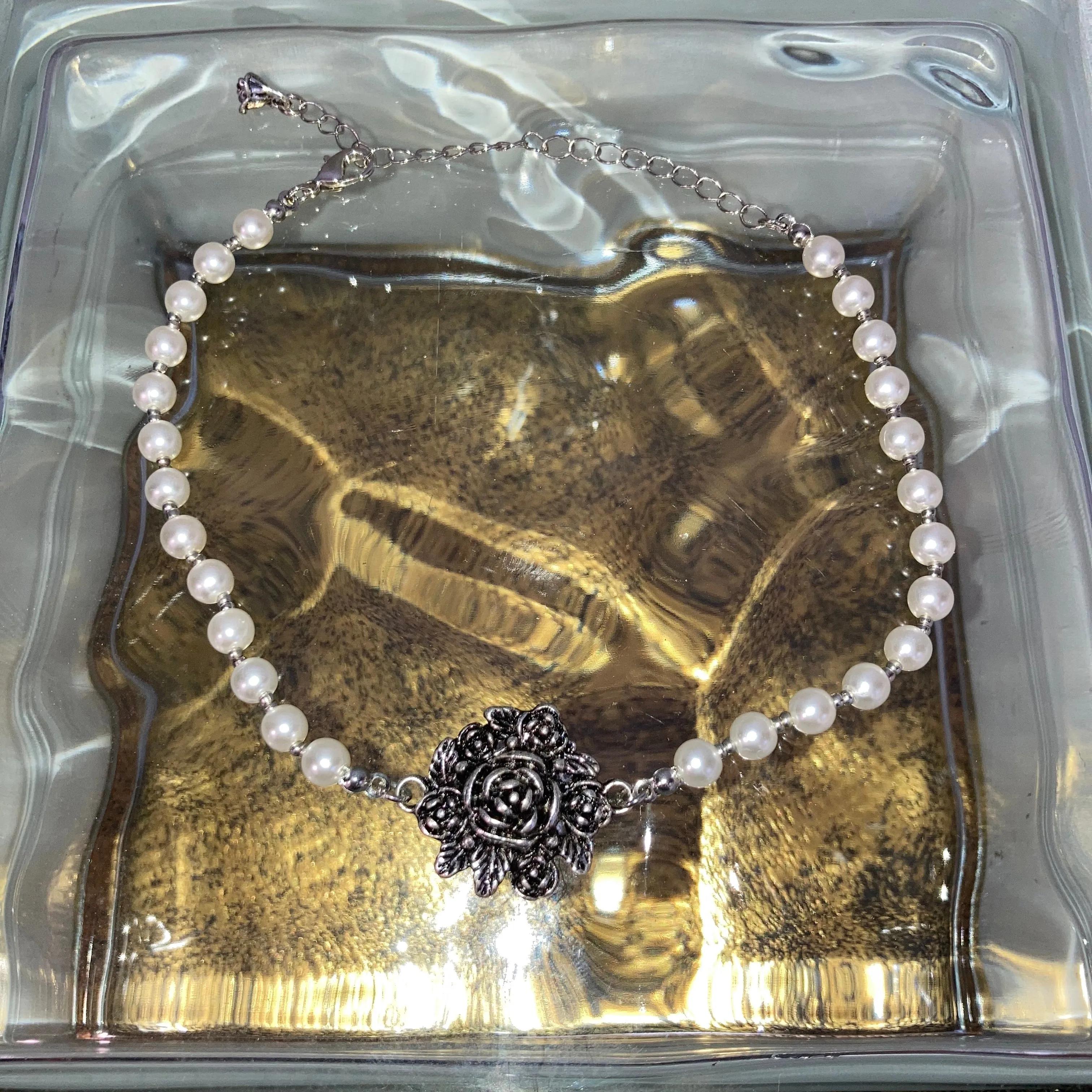 rose cross 2 necklaces