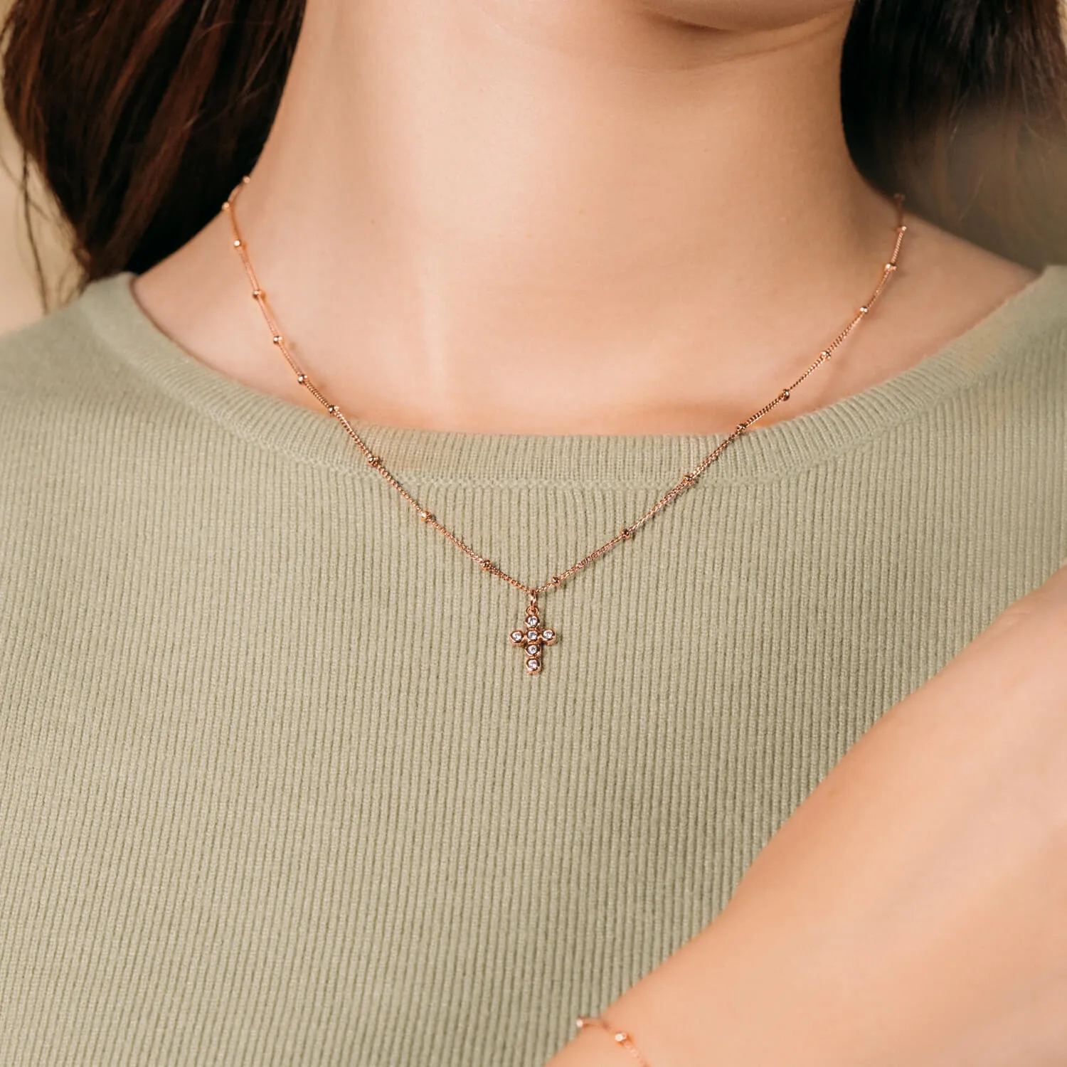 Rose Gold Faith Necklace