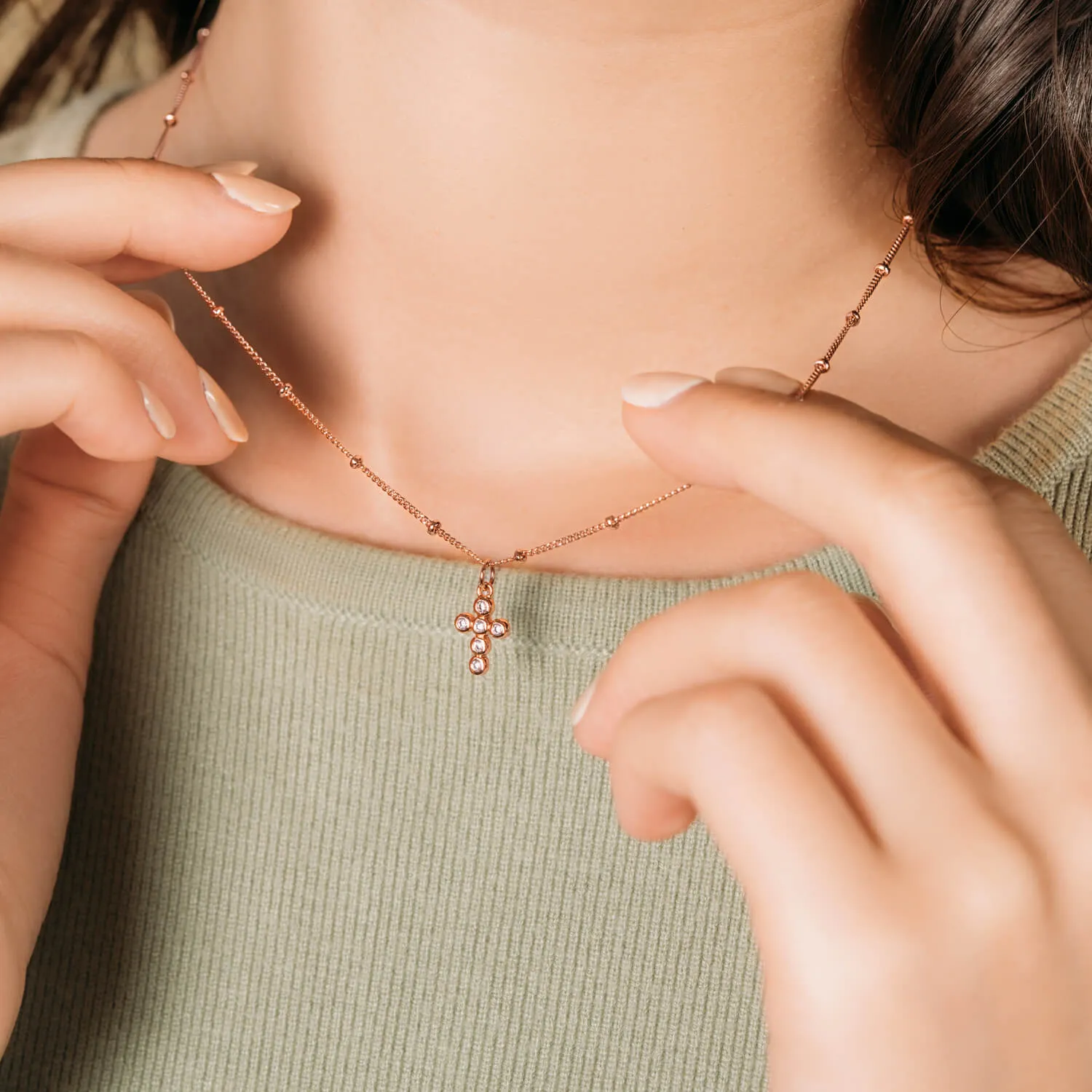 Rose Gold Faith Necklace