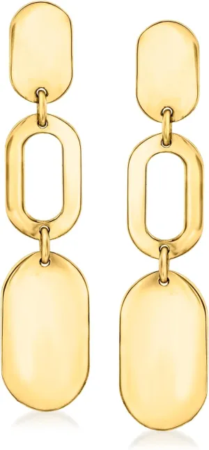 Ross-Simons 18kt Yellow Gold Geometric Drop Earrings