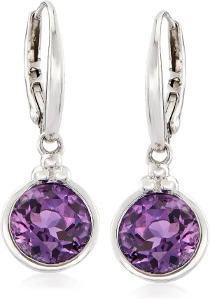 Ross-Simons 3.30 ct. t.w. Amethyst Drop Earrings in Sterling Silver