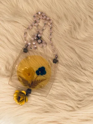 Rosy Yellow Coaster Necklace by Gina