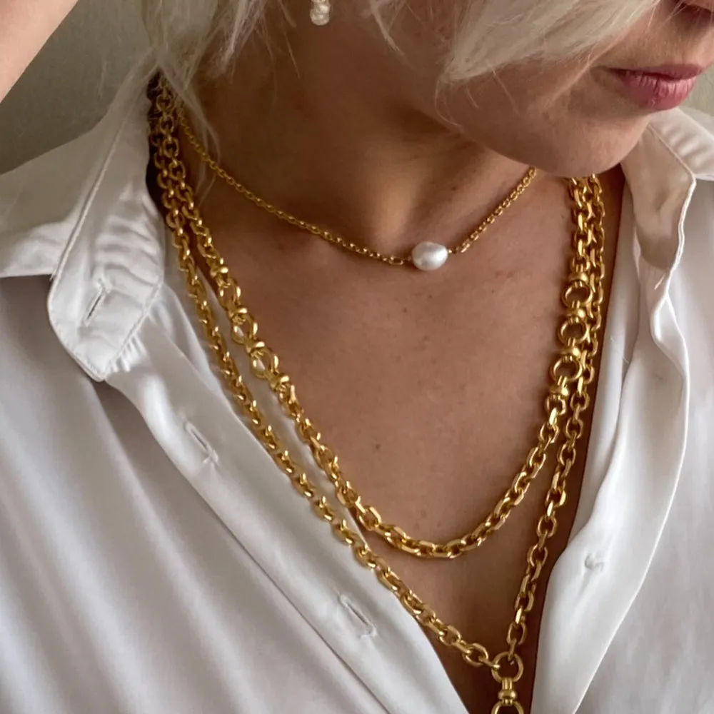 Round Chain Necklace - Golden