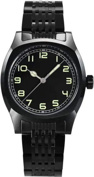 San Martin 38mm Original Plating Black Vintage Sports Mens Watches Sapphire Glass Simple Military Style Watch Classic Luxury Men Mechanical Wristwatches