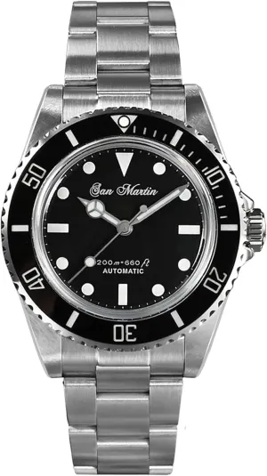 San Martin 39mm SN006G Sub Men Watch Vintage Diver Water Ghost Classic Luxury Sapphire Automatic Mechanical Watches 20Bar Luminous (Color 1)