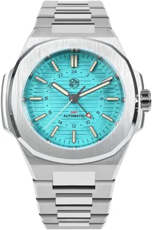 San Martin 43mm Classic Business Luxury GMT Men's Watch Automatic Mechanical Watches for Men Sapphire Glass10Bar BGW-9 Luminous