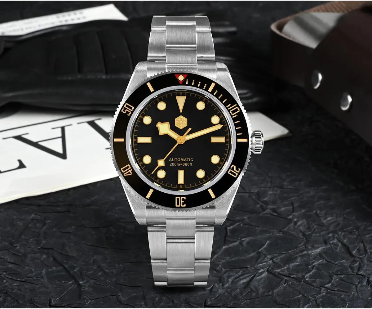 San Martin BB58 Vintage Classic Luxury Men Watch Sapphire Glass 20 Bar PT5000 Automatic Mechanical Stainless Steel Wristwatches