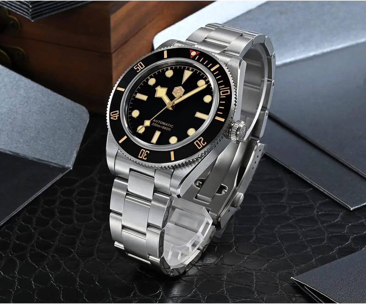 San Martin BB58 Vintage Classic Luxury Men Watch Sapphire Glass 20 Bar PT5000 Automatic Mechanical Stainless Steel Wristwatches