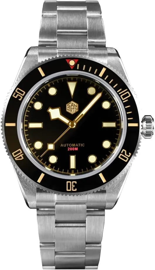 San Martin BB58 Vintage Classic Luxury Men Watch Sapphire Glass 20 Bar PT5000 Automatic Mechanical Stainless Steel Wristwatches