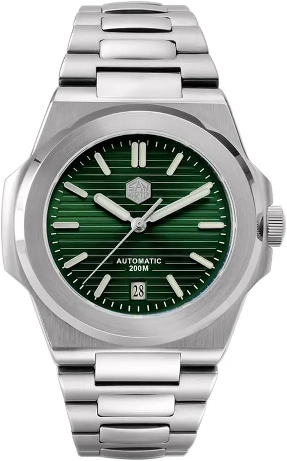 San Martin Luxury Business Diver Mens Watches Sapphire Glass Retro Classic Stainless Steel Men Automatic Mechanical Watches 20Bar Luminous PT5000 Wrist Watch