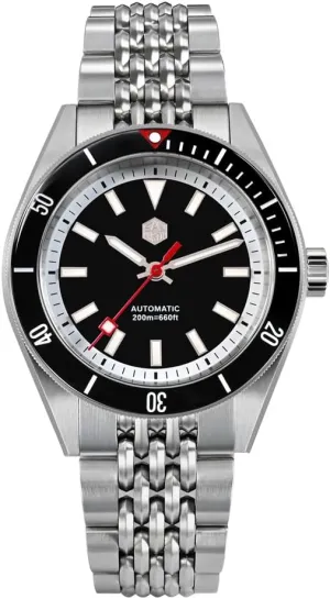 San Martin SN0115 Design 39.5mm Sports Watch for Men Original Rice Bracelet NH35 Automatic Mechanical Blue Wristwatch