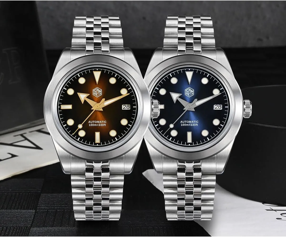 San Martin SN053G Sunray Enamel Men Sport Watches NH35A Automatic Mechanical Waterproof Diving Wristwatch