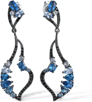 Santuzza 925 Sterling Silver Cubic Zirconia Geometric Dangle Earrings