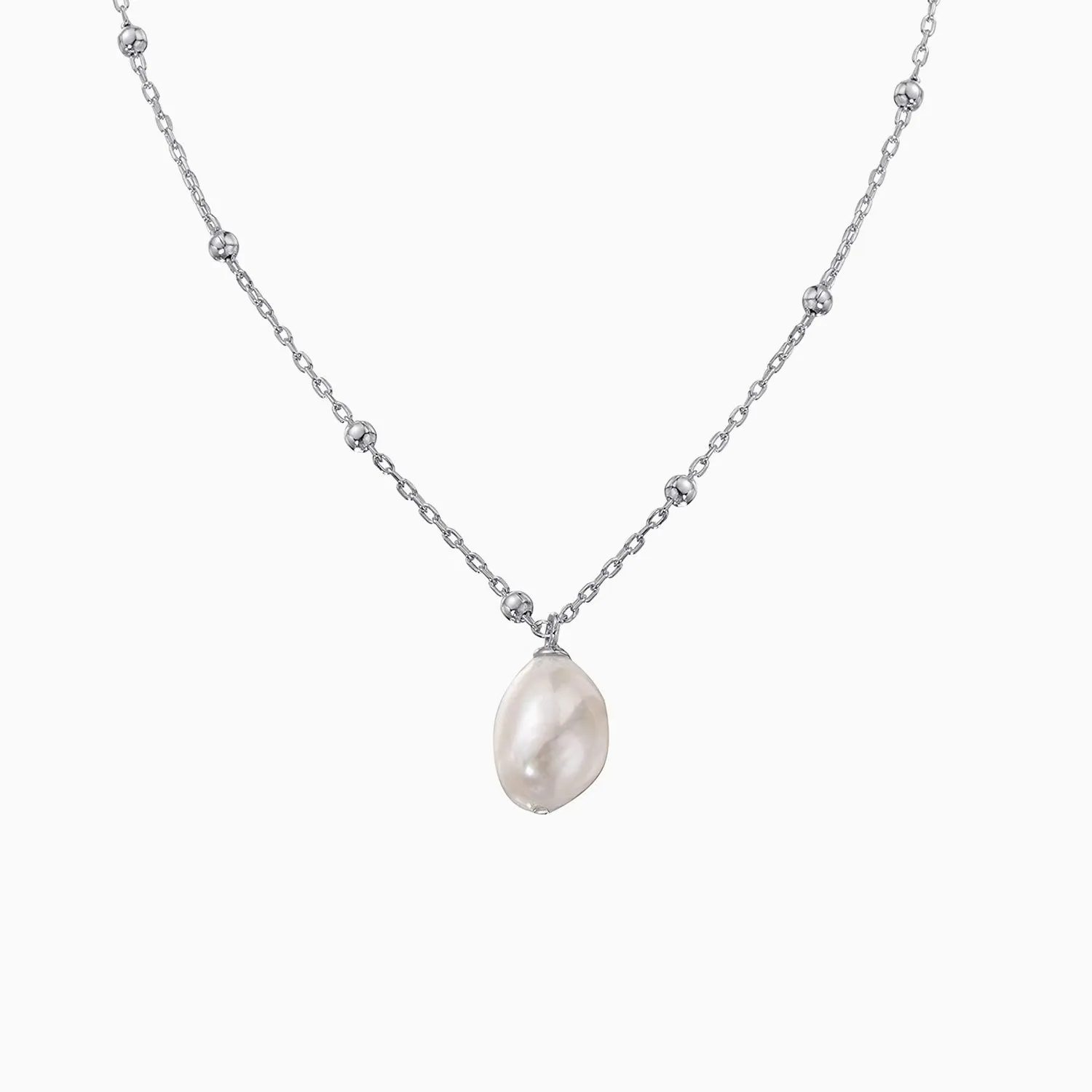 Satellite Chain Baroque Pearl Choker Necklace