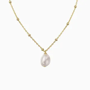 Satellite Chain Baroque Pearl Choker Necklace