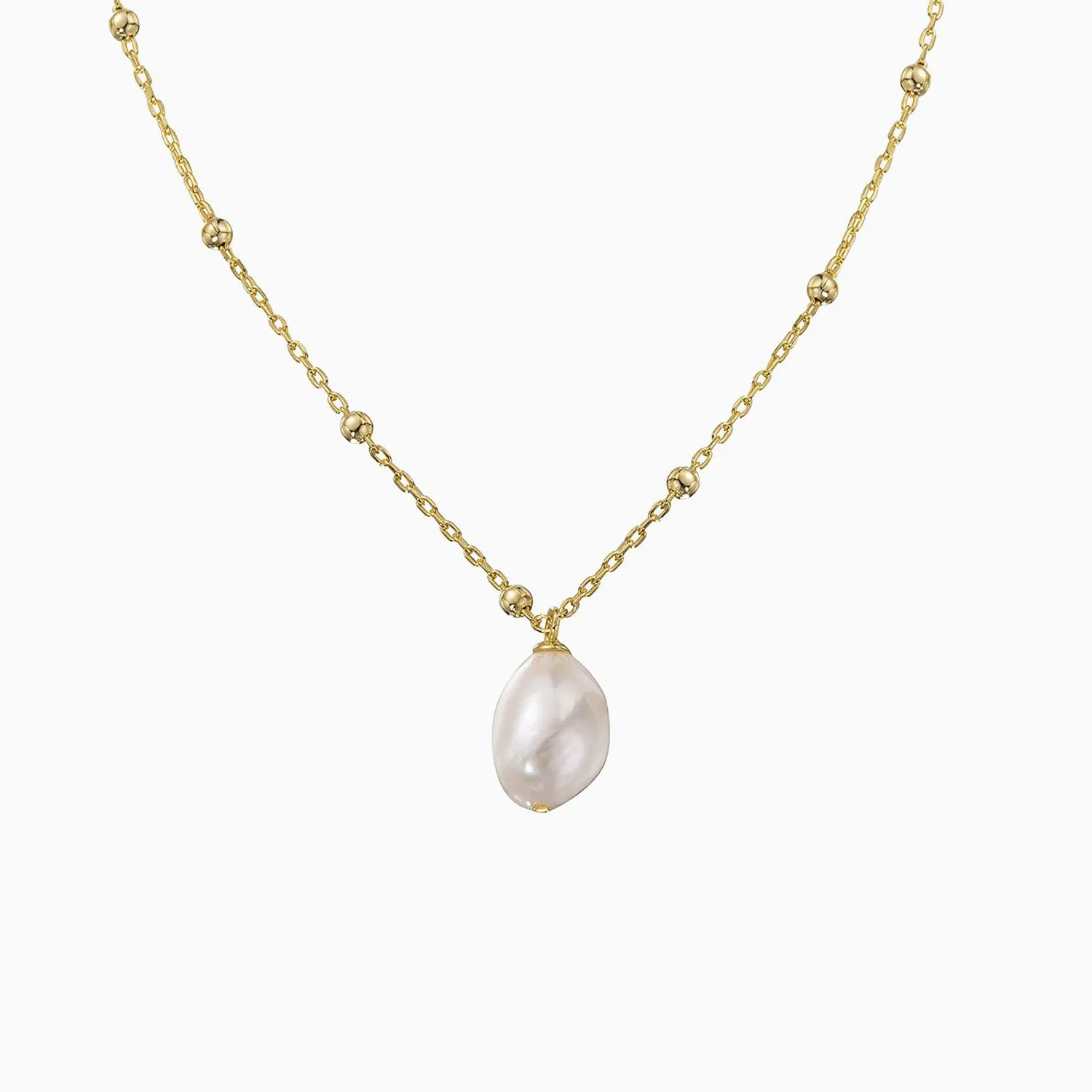 Satellite Chain Baroque Pearl Choker Necklace