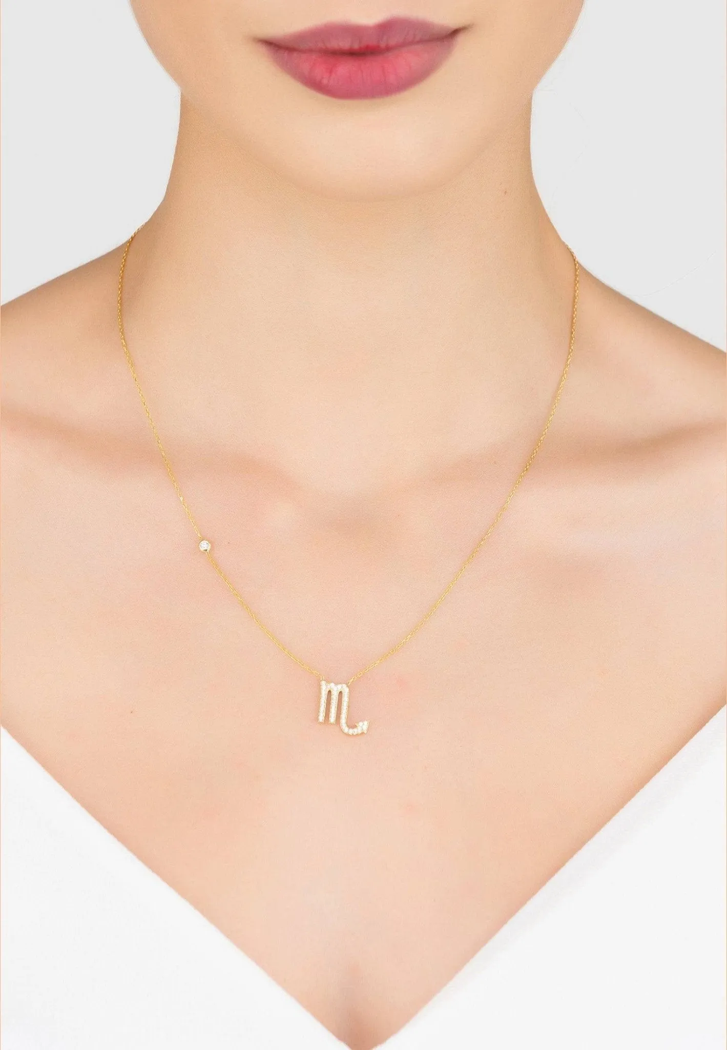 Scorpio Zodiac Pendant Necklace Dipped in Gold