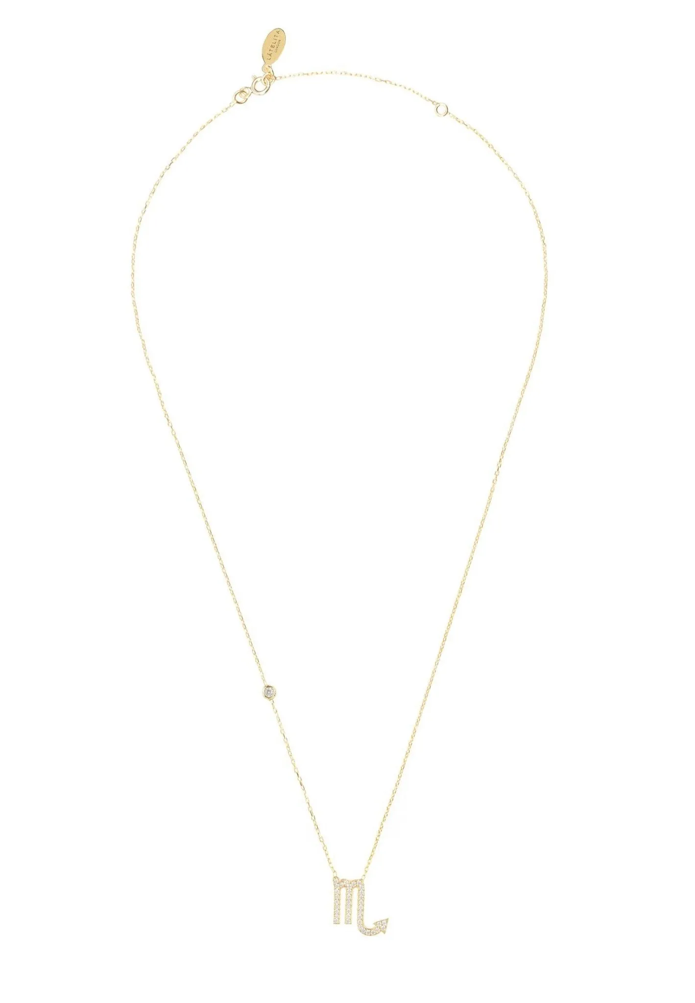 Scorpio Zodiac Pendant Necklace Dipped in Gold