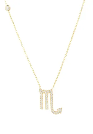 Scorpio Zodiac Pendant Necklace Dipped in Gold