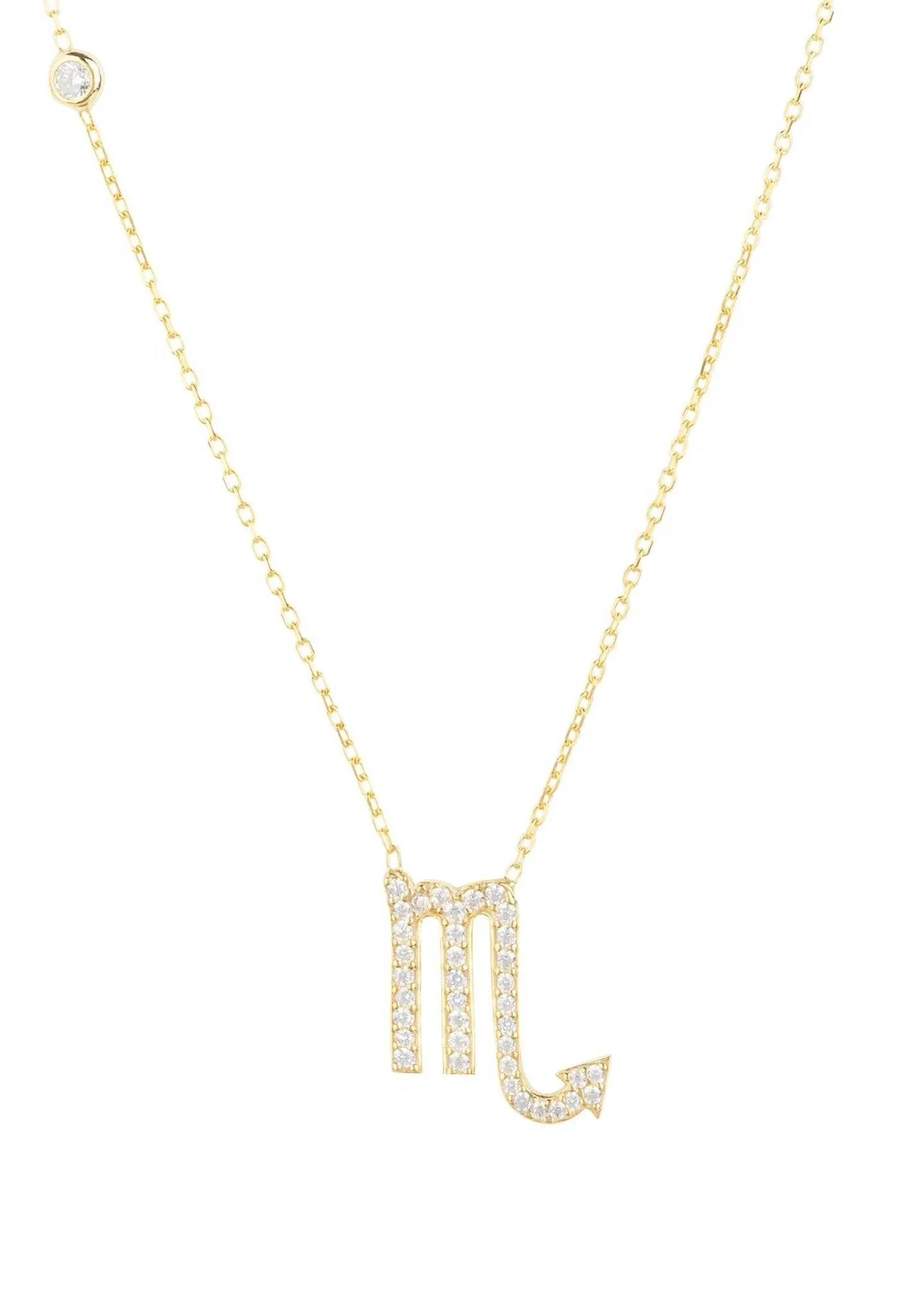 Scorpio Zodiac Pendant Necklace Dipped in Gold
