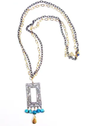 Scroll Brass Chain Necklace