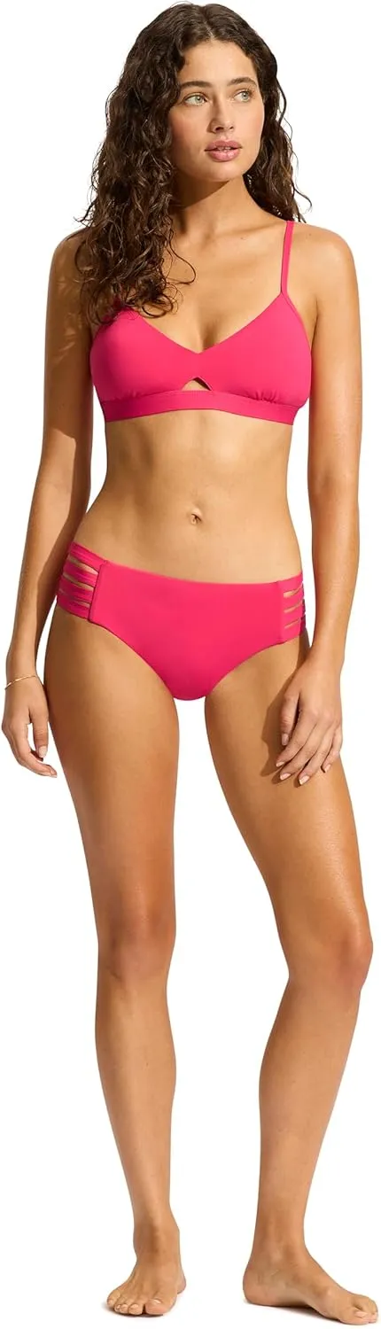 Seafolly Women's Multi Strap Hipster Full Coverage Bikini Bottom Swimsuit