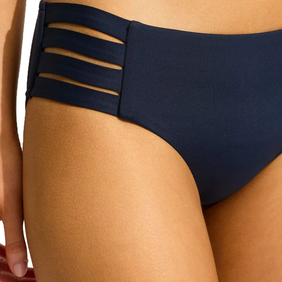 Seafolly Women's Multi Strap Hipster Full Coverage Bikini Bottom Swimsuit